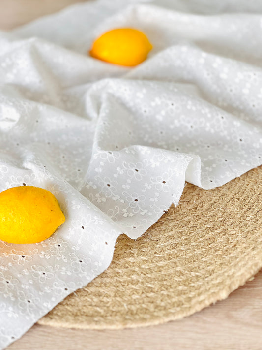 Embroidered Cotton White 16