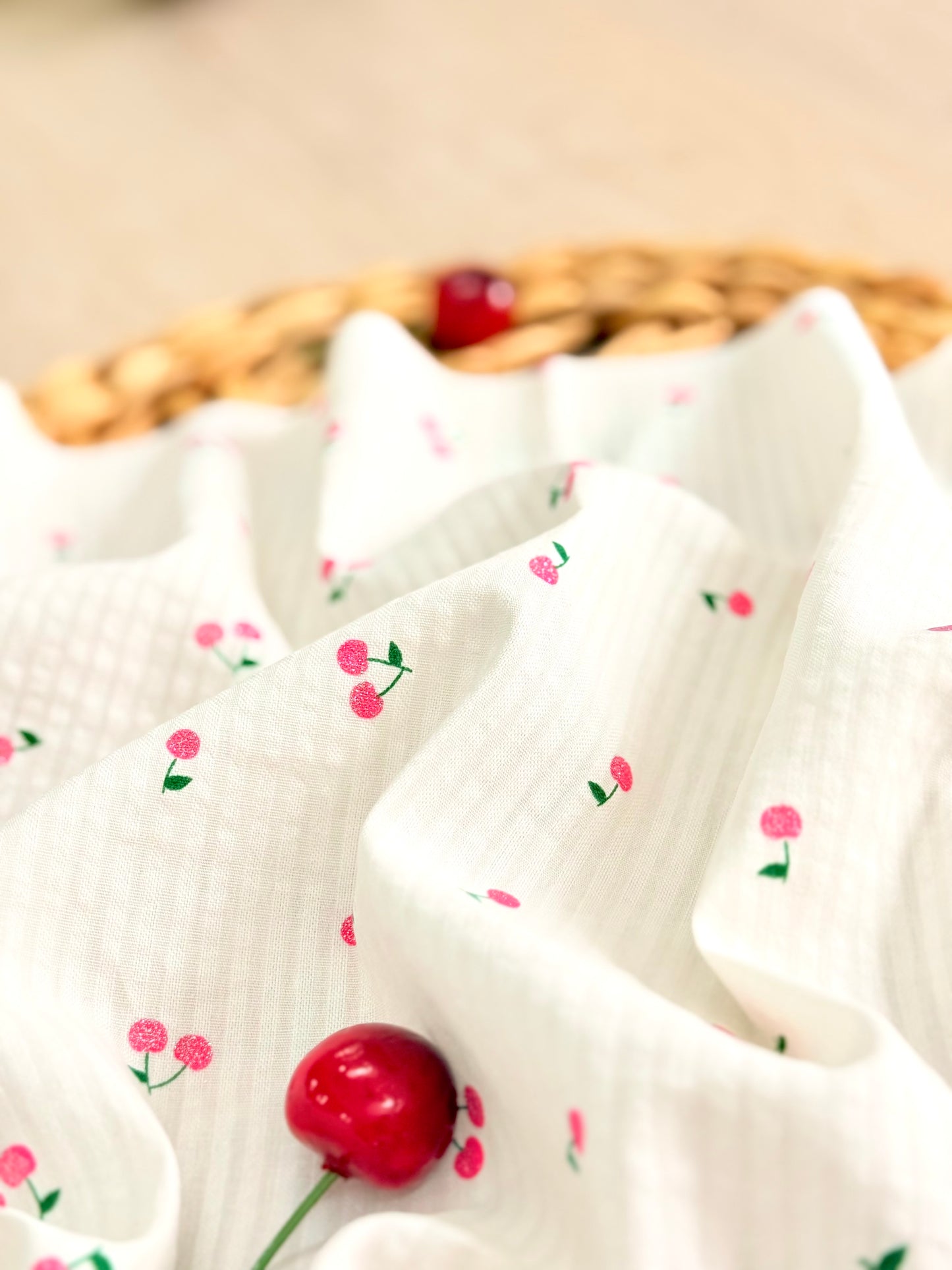 Printed Voile Cherry Bloom