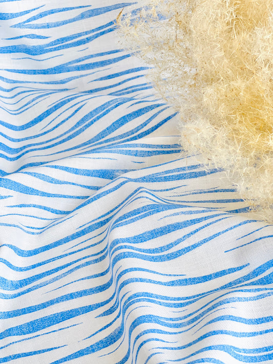 Printed Linen Blue Tiger