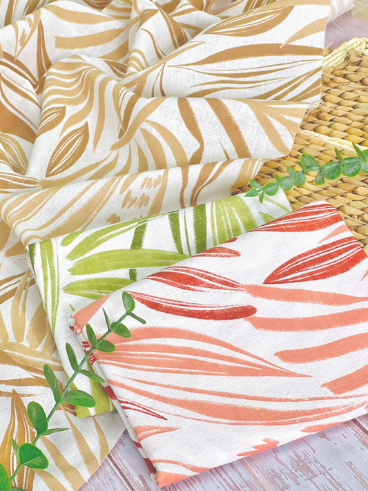 Printed Linen Palm Dusk