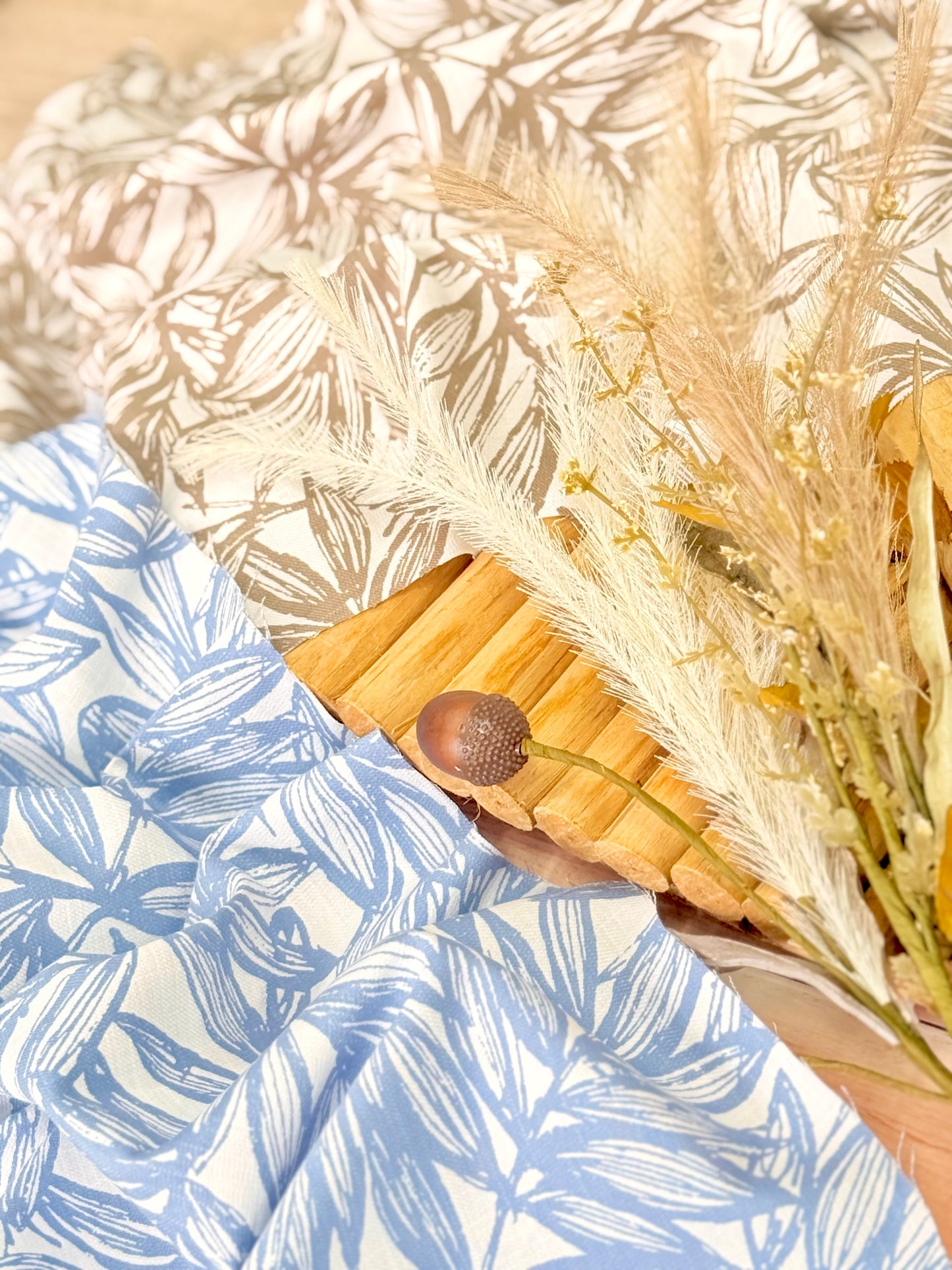 Slub Printed Linen Botanical Sketch