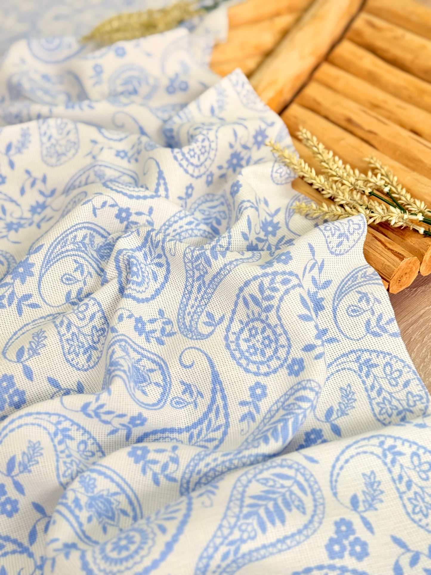 Artisanal Printed Linen Rustic Whispers