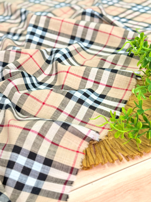 Printed Linen Checks 07