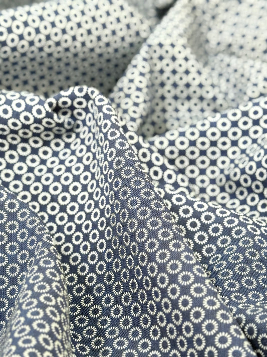 Printed Denim Indigo Bloom