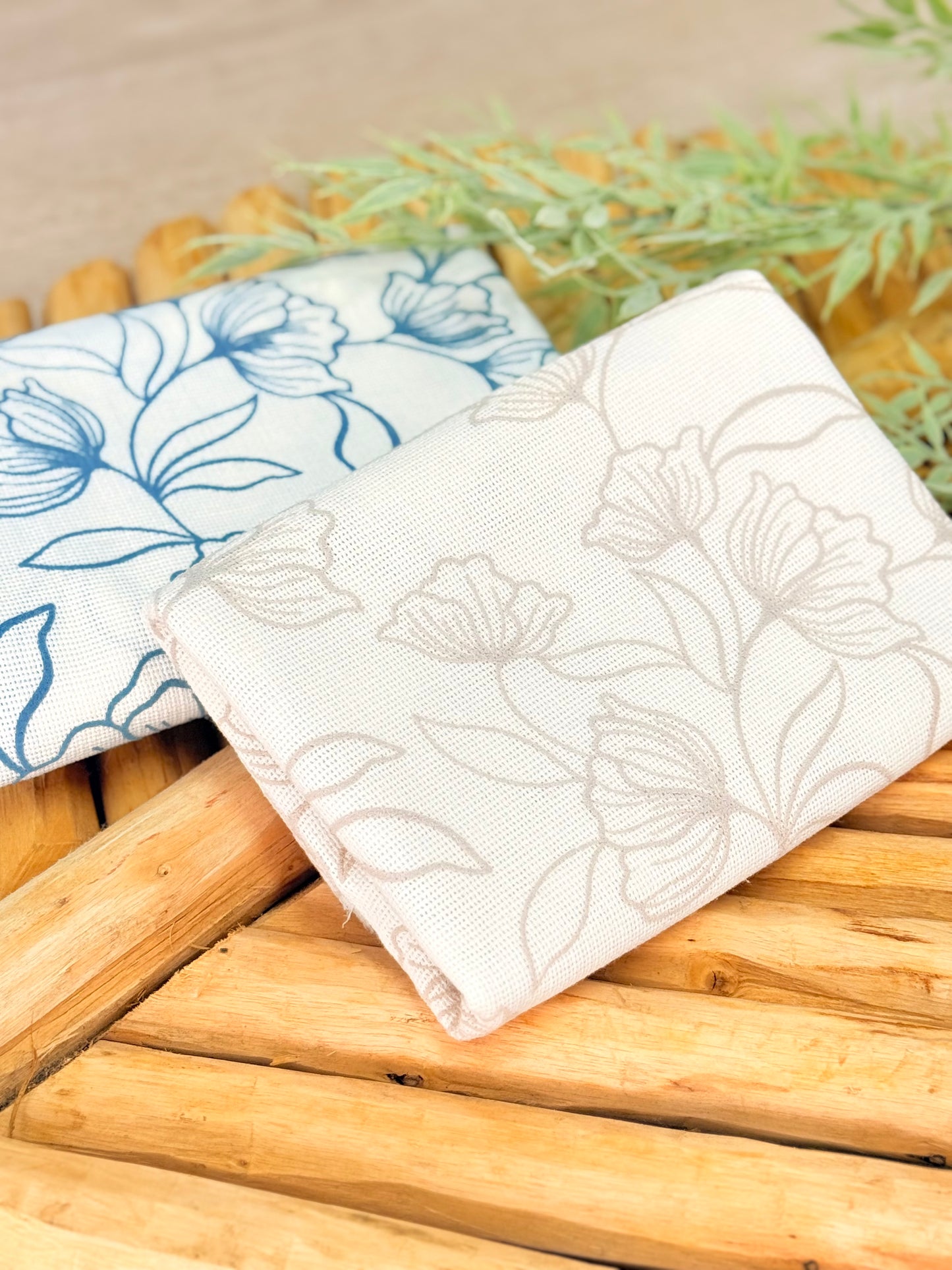 Artisanal Printed Linen Ocean Bloom