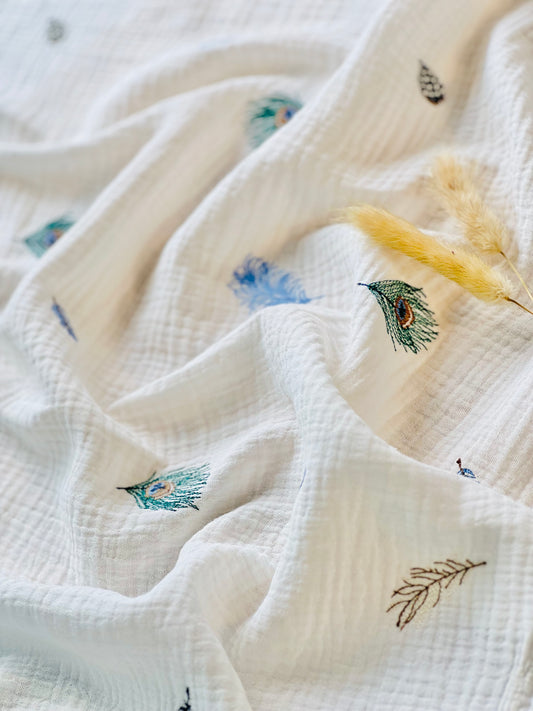 Muselina Bordada Peacock