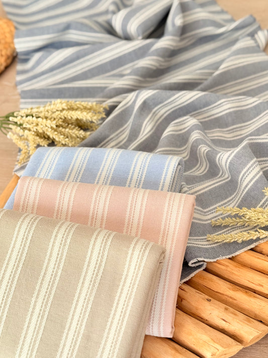 Artisanal Printed Linen Stripes 03