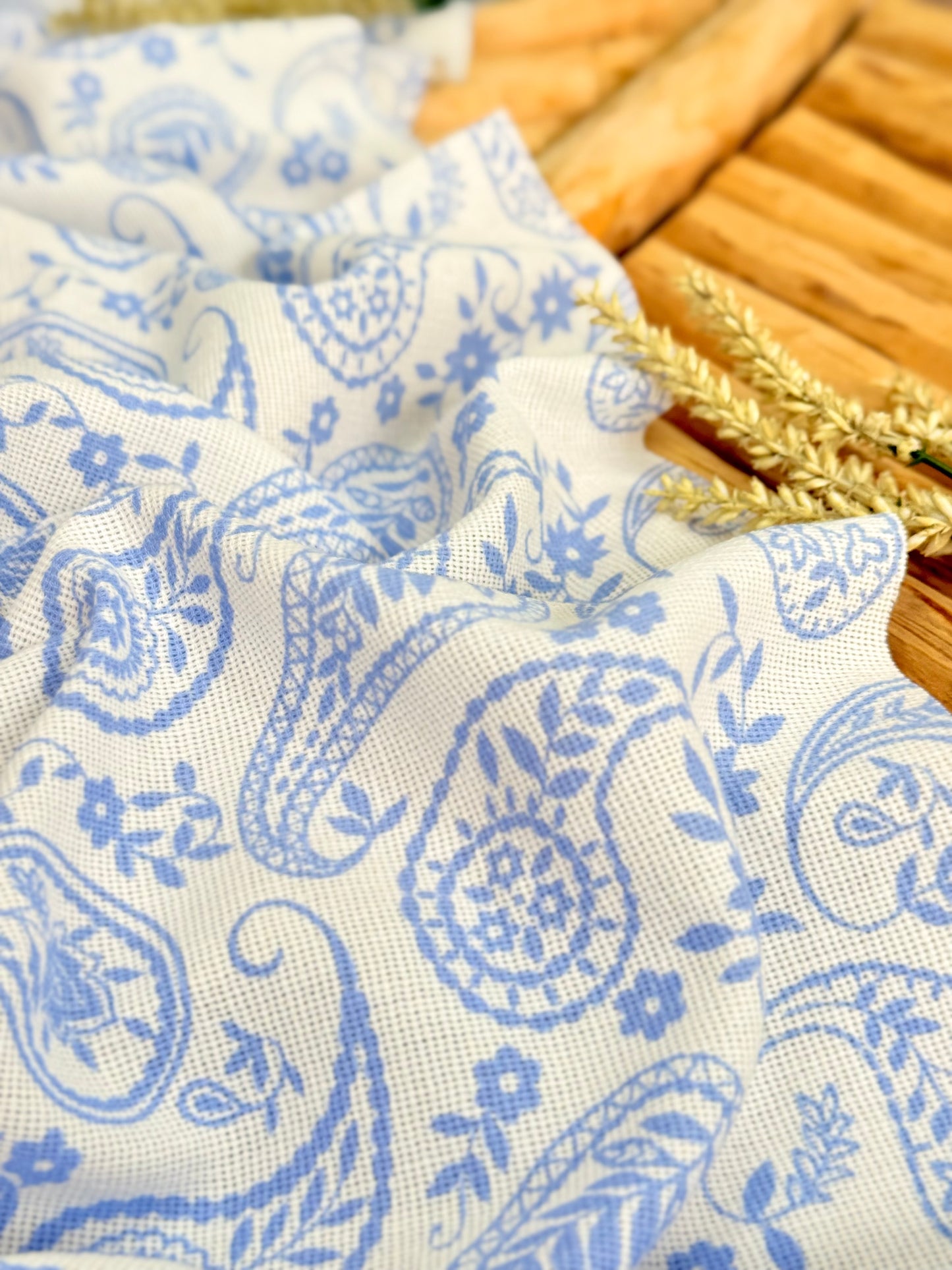 Artisanal Printed Linen Rustic Whispers