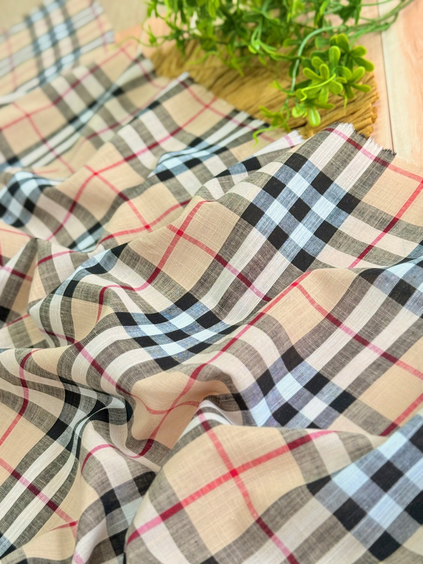 Printed Linen Checks 07