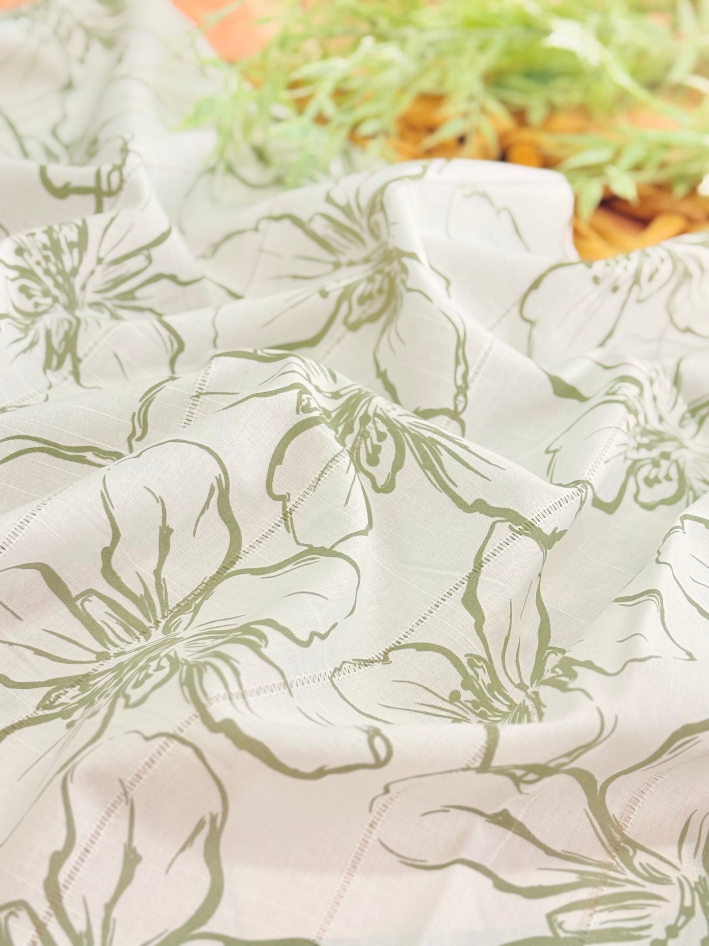 Embroidered Cotton Bloom Lines