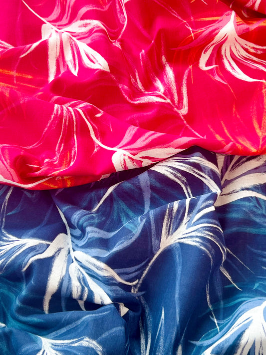 Printed Linen Neon Palm