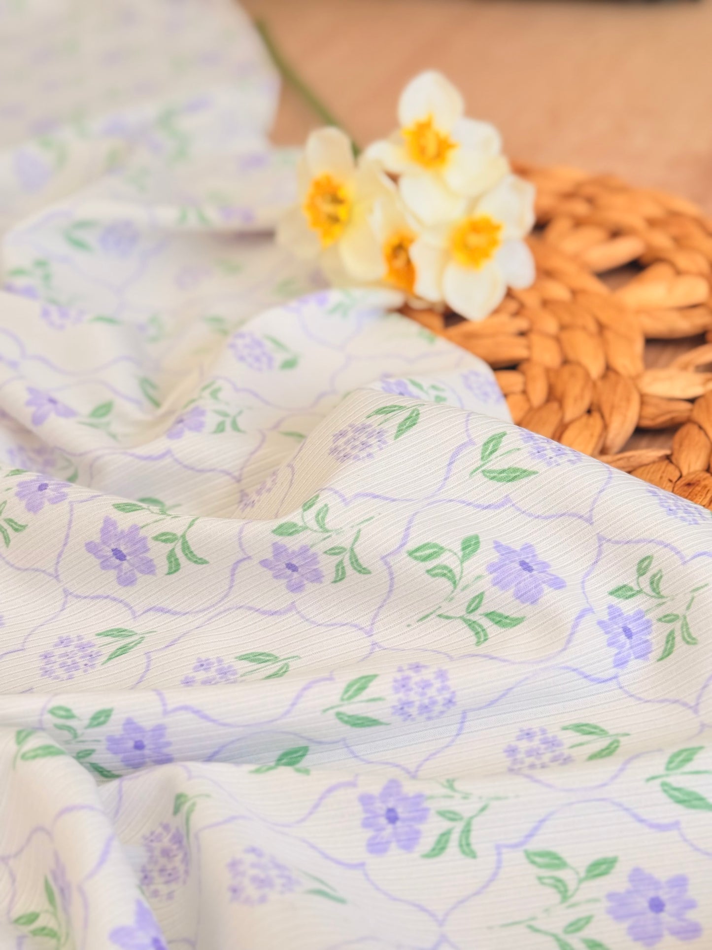 Printed Rib Morning Bloom