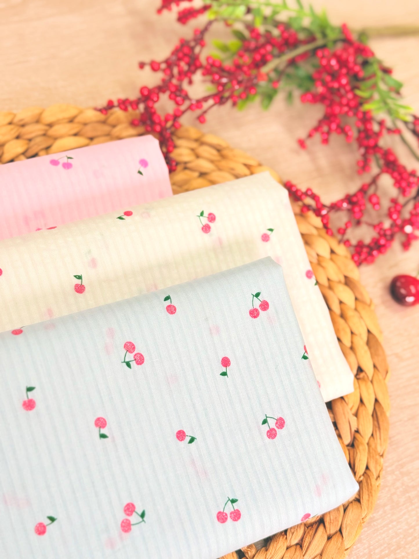 Printed Voile Cherry Bloom