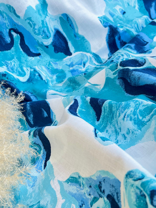 Printed Linen Waves
