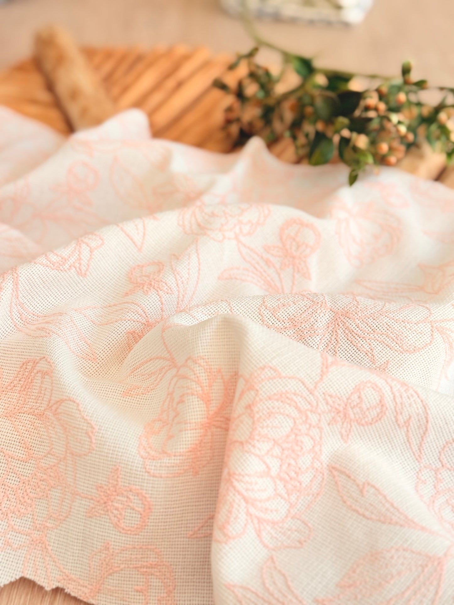 Artisanal Printed Linen Pastel Petals