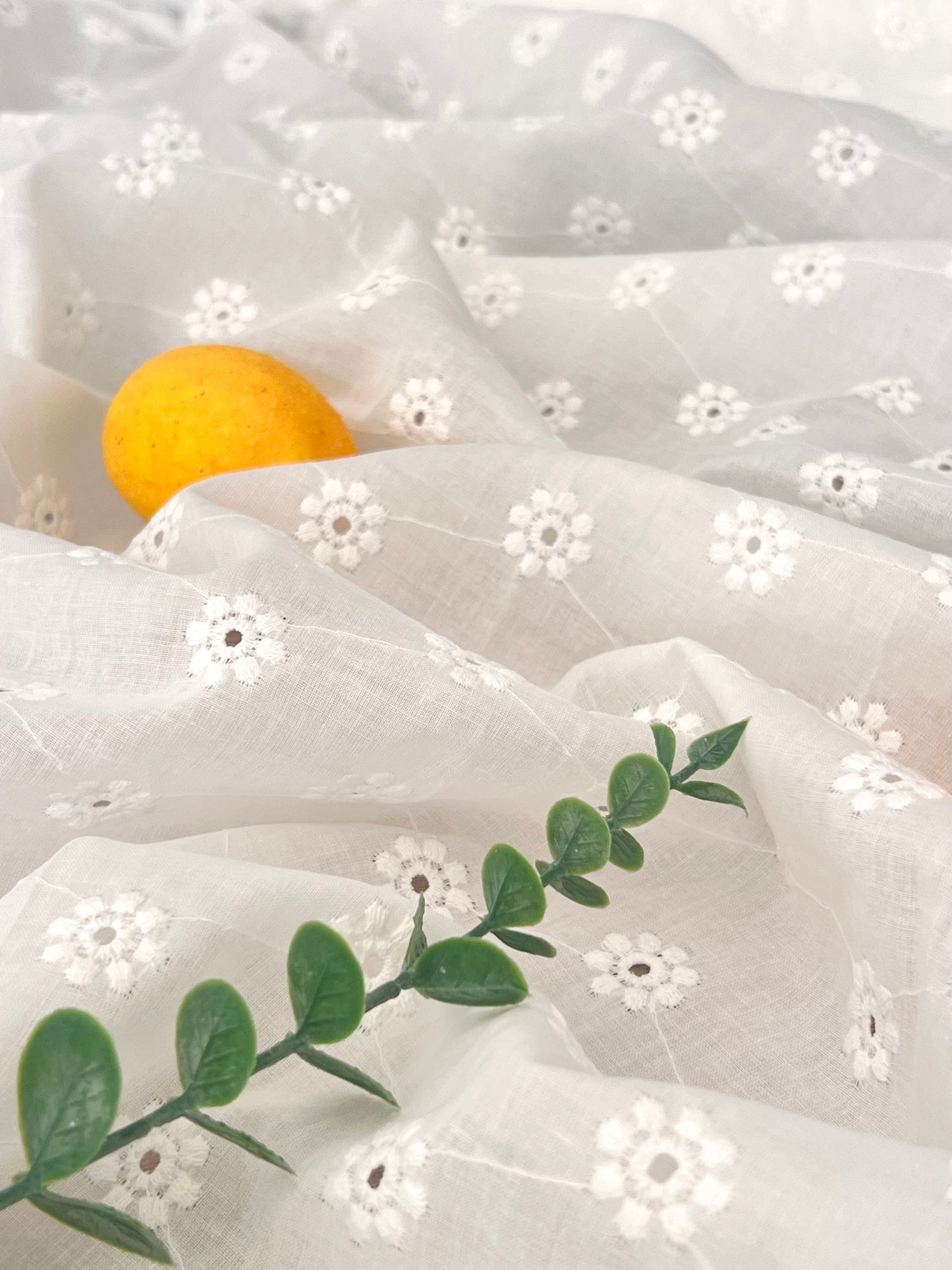 Embroidered Cotton White 15