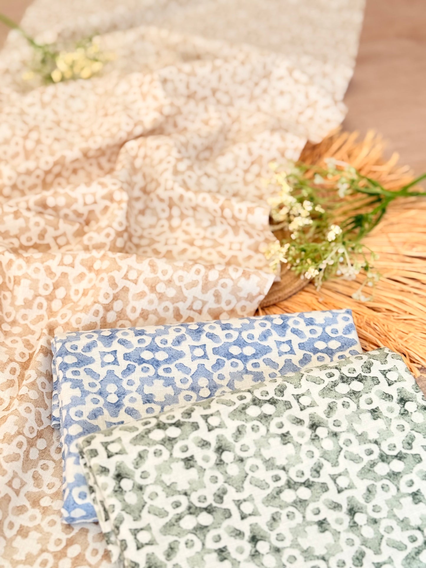 Printed Linen Terra Mosaic