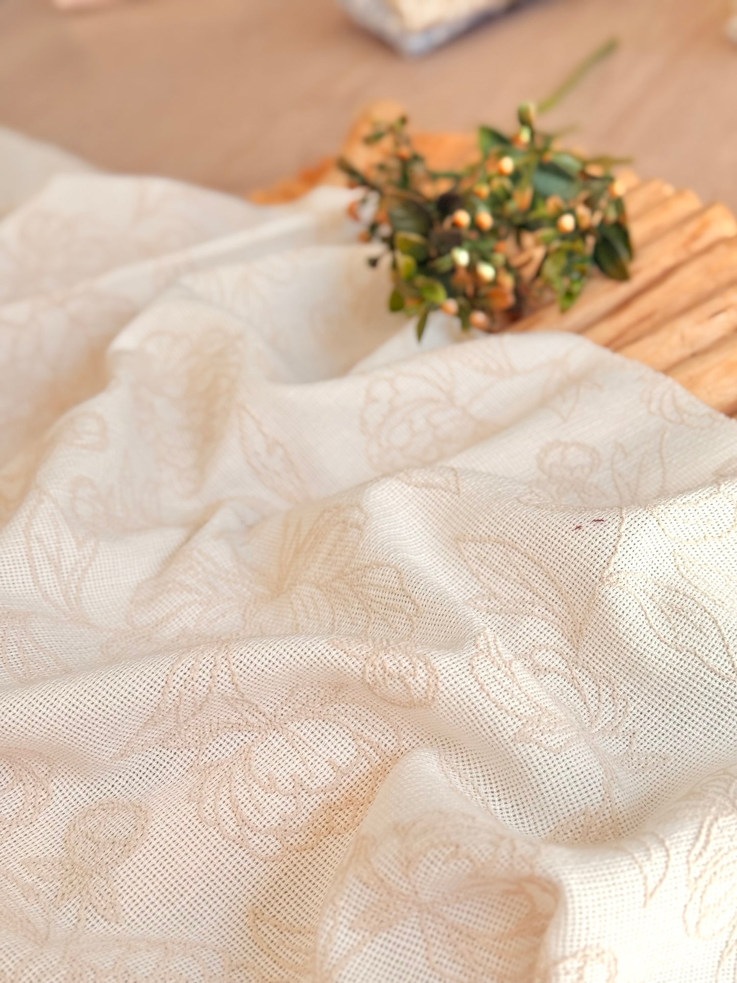 Artisanal Printed Linen Pastel Petals