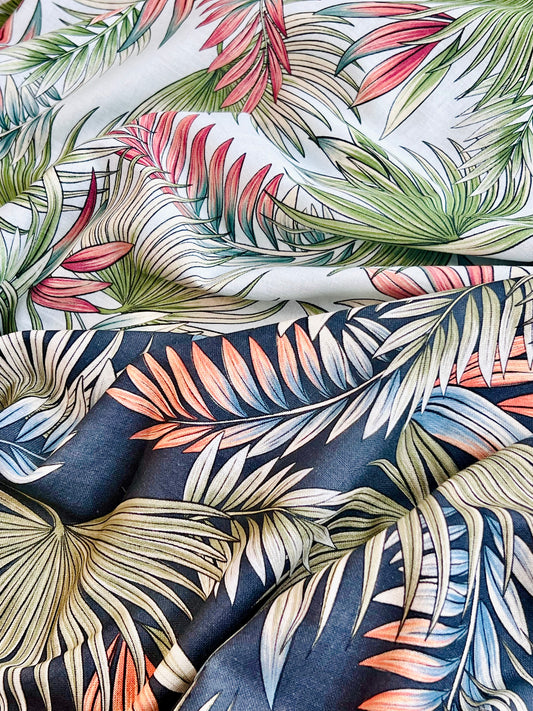 Printed Linen Jungle Palm