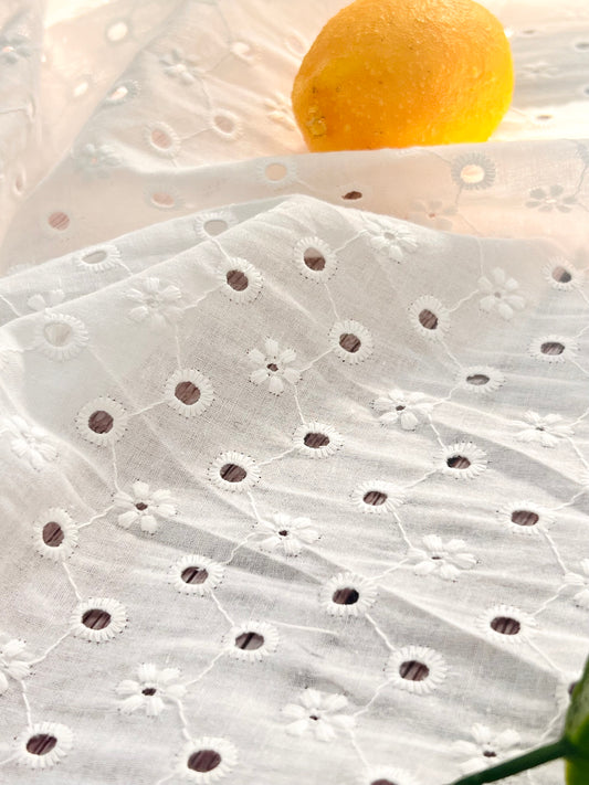 Embroidered Cotton White 14