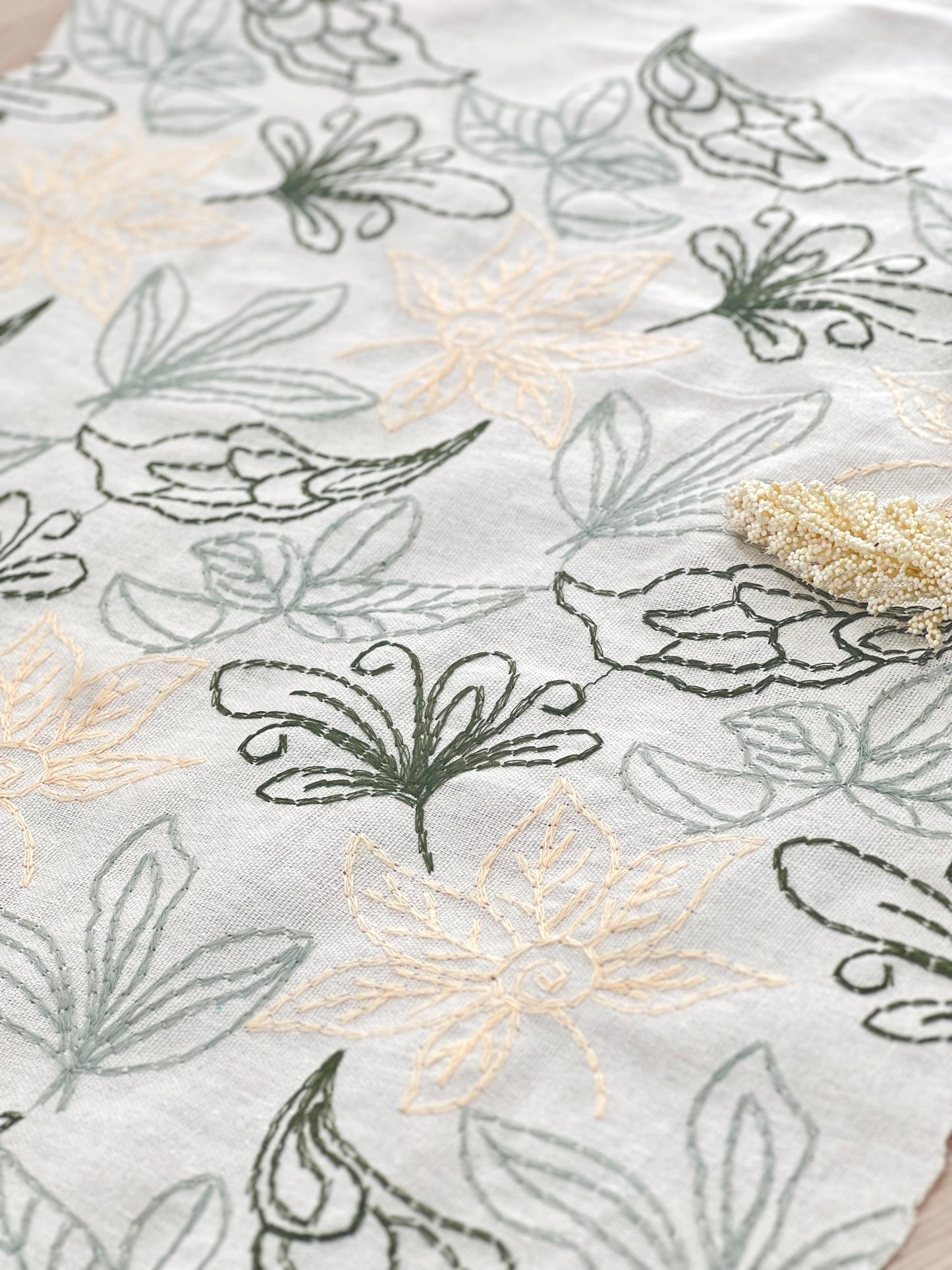Embroidered Linen Flora