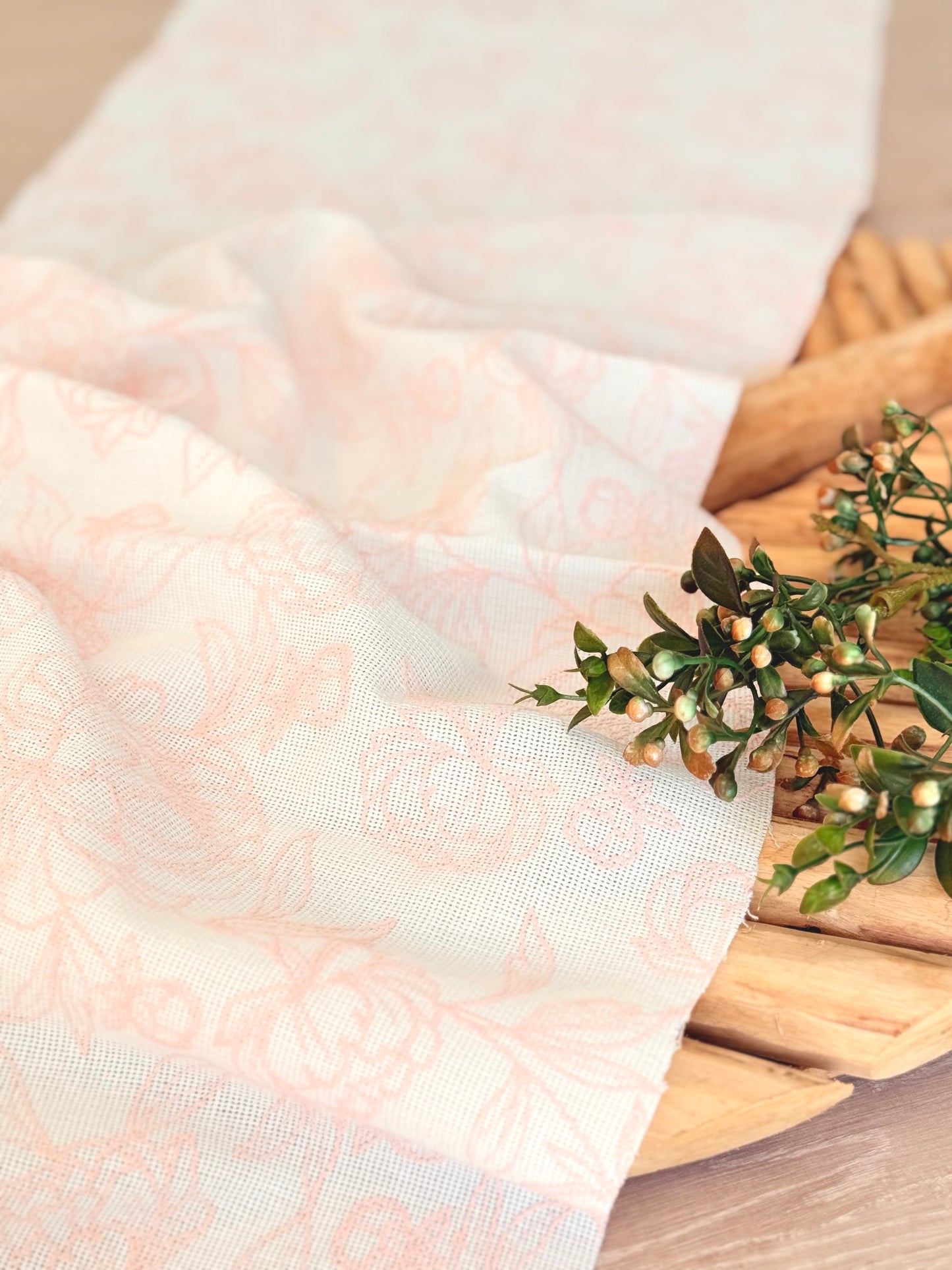 Artisanal Printed Linen Pastel Petals