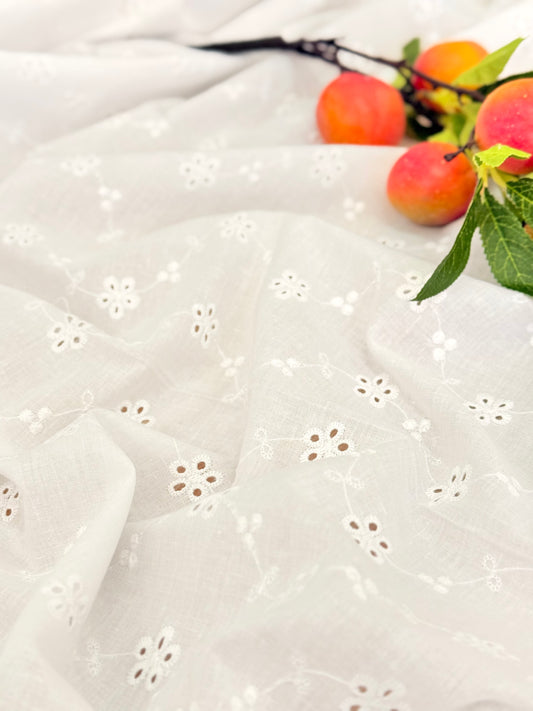 Embroidered Cotton White 27