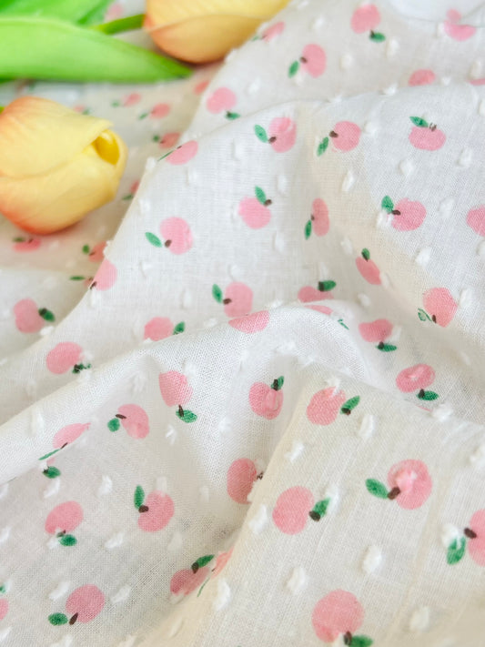 Printed Plumeti Cotton Apples