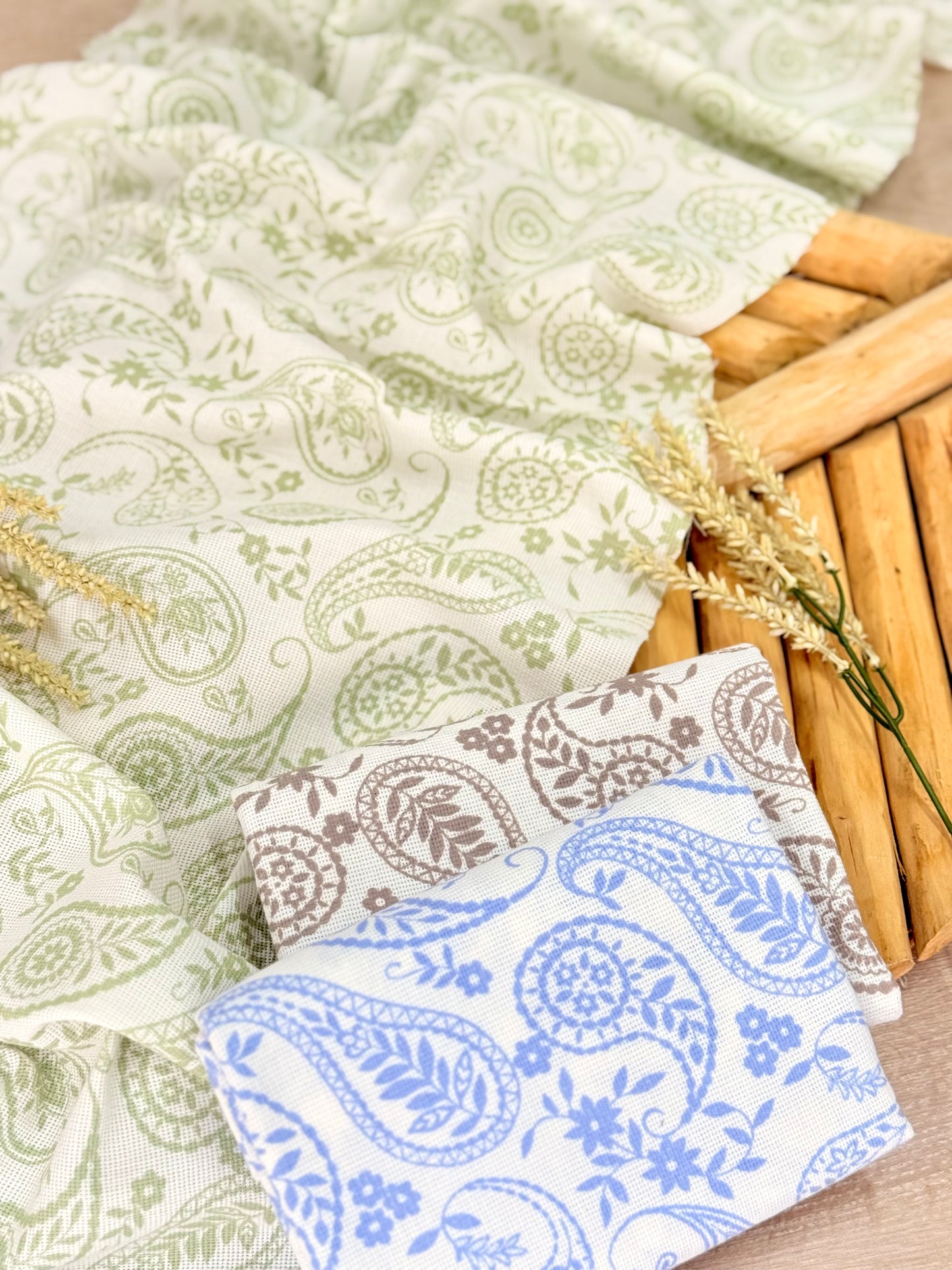 Artisanal Printed Linen Rustic Whispers
