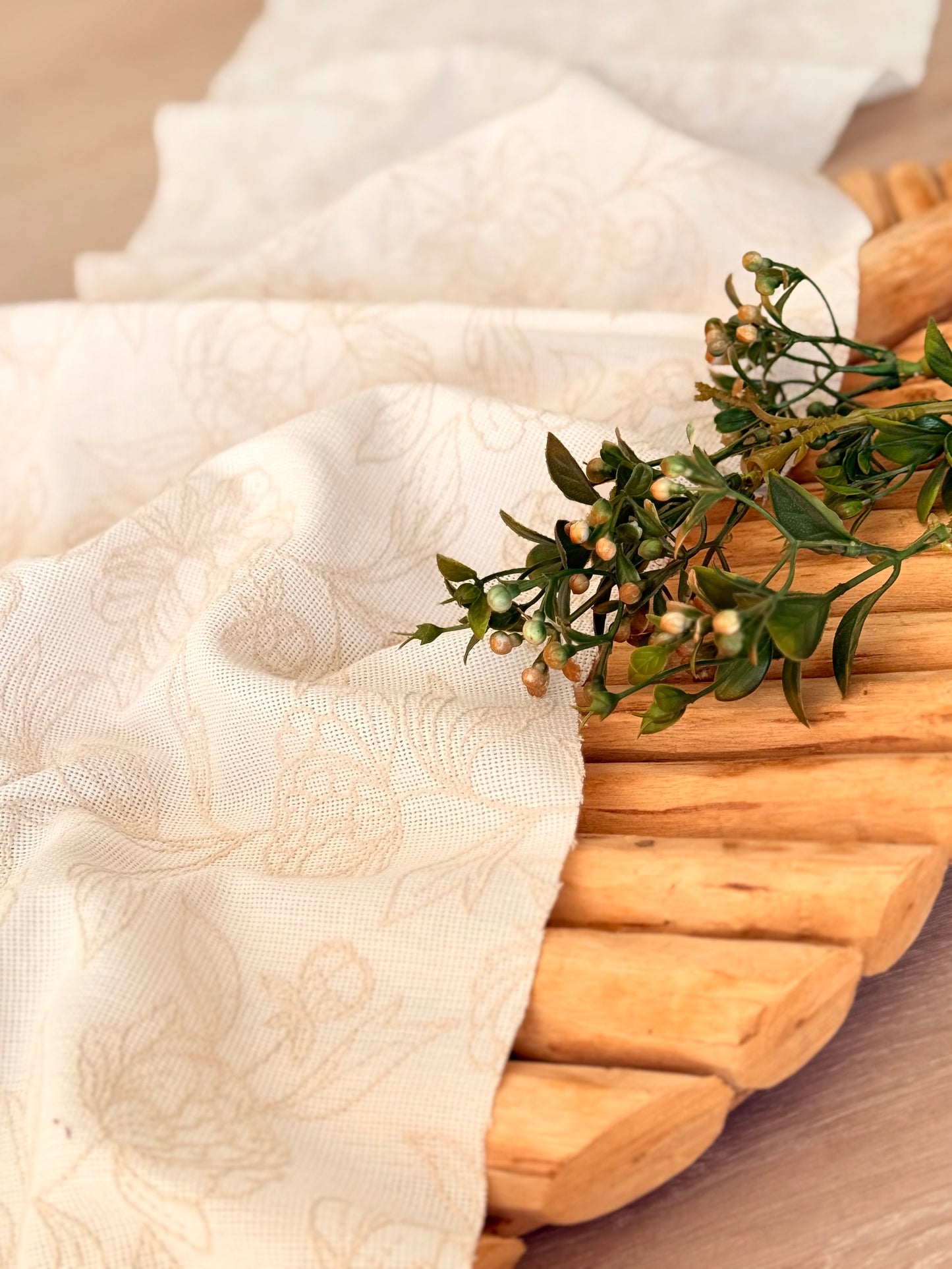 Artisanal Printed Linen Pastel Petals