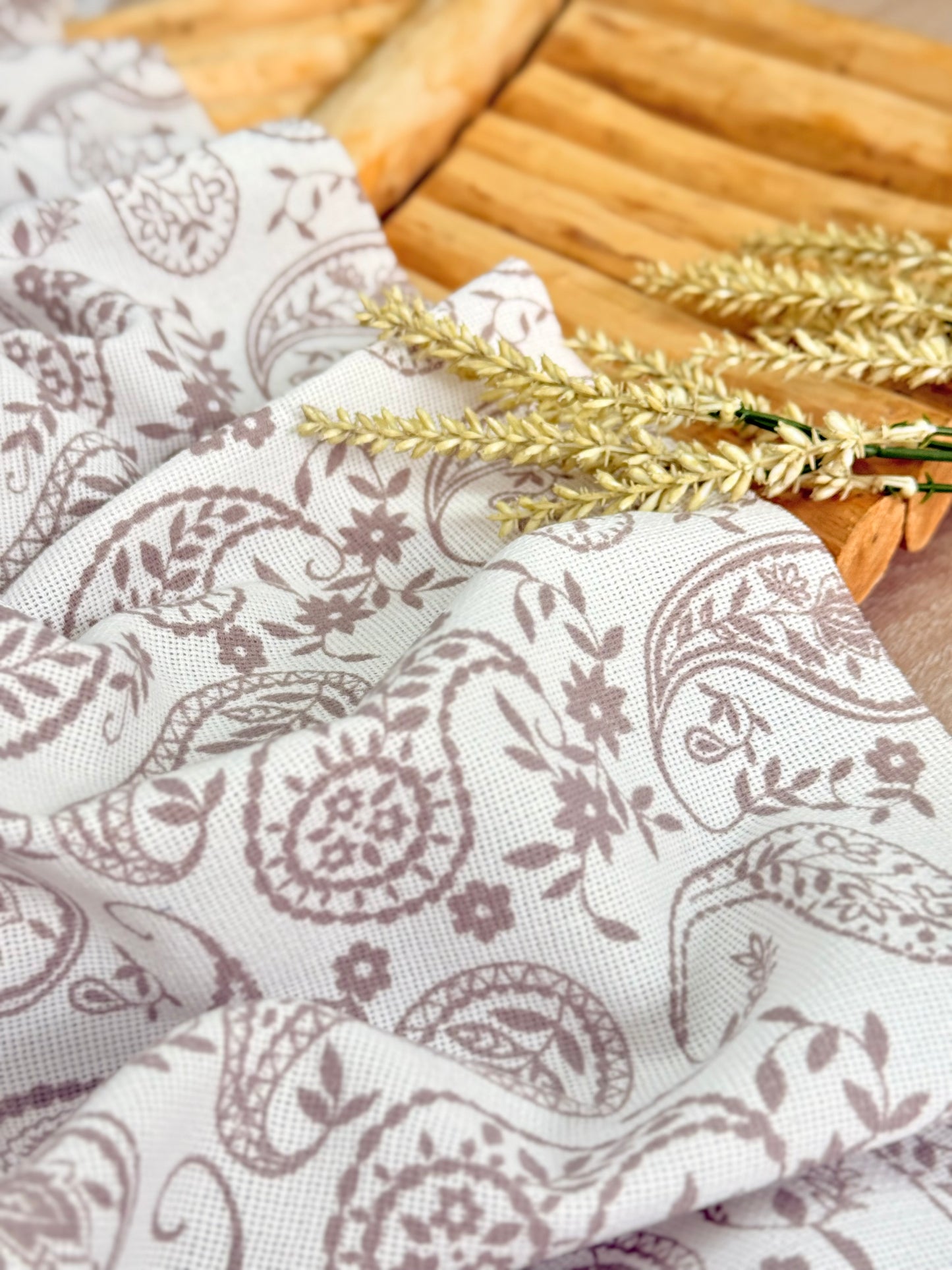 Artisanal Printed Linen Rustic Whispers