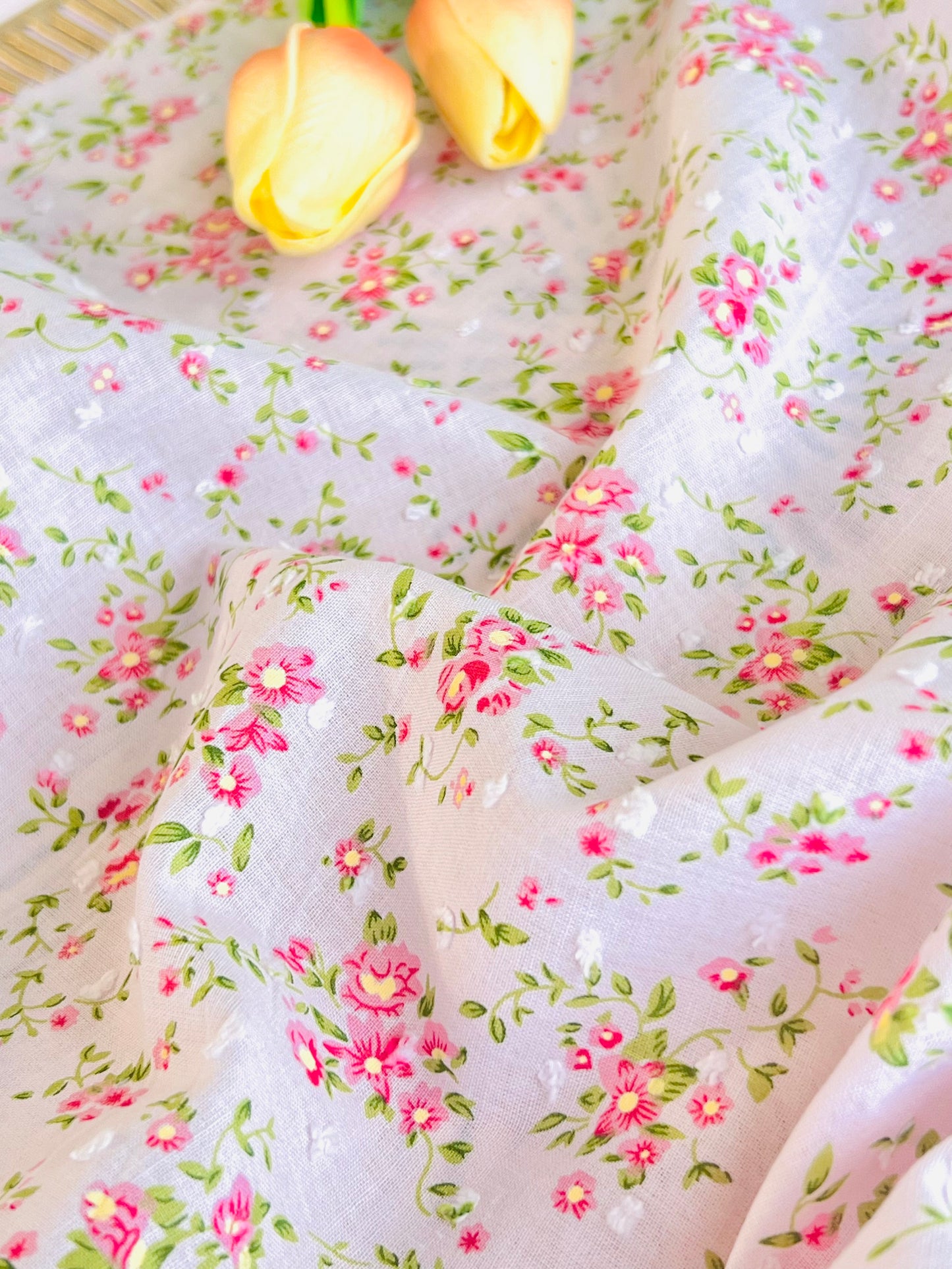 Printed Plumeti Cotton Flowers 15
