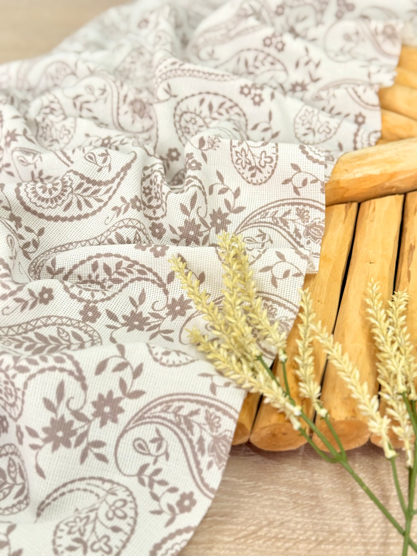 Artisanal Printed Linen Rustic Whispers