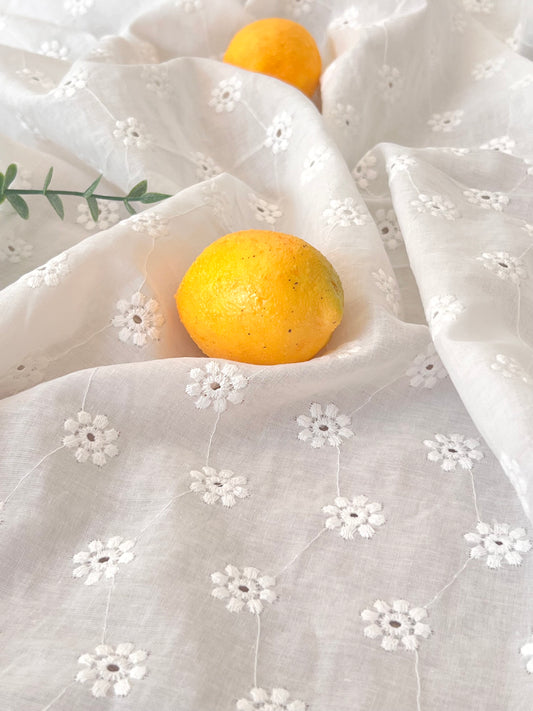 Embroidered Cotton White 15