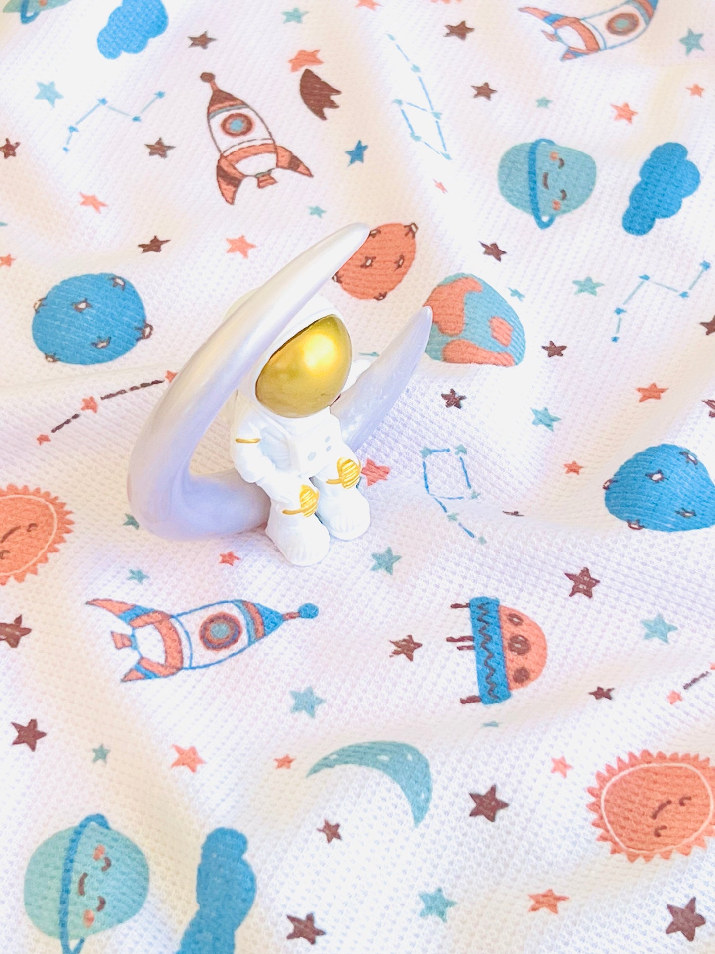 Printed Waffle Fabric Universe