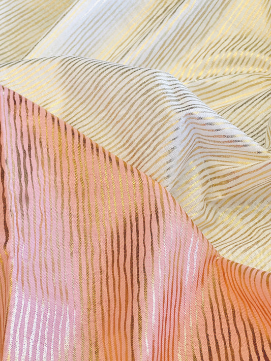 Printed Linen Foil Waves