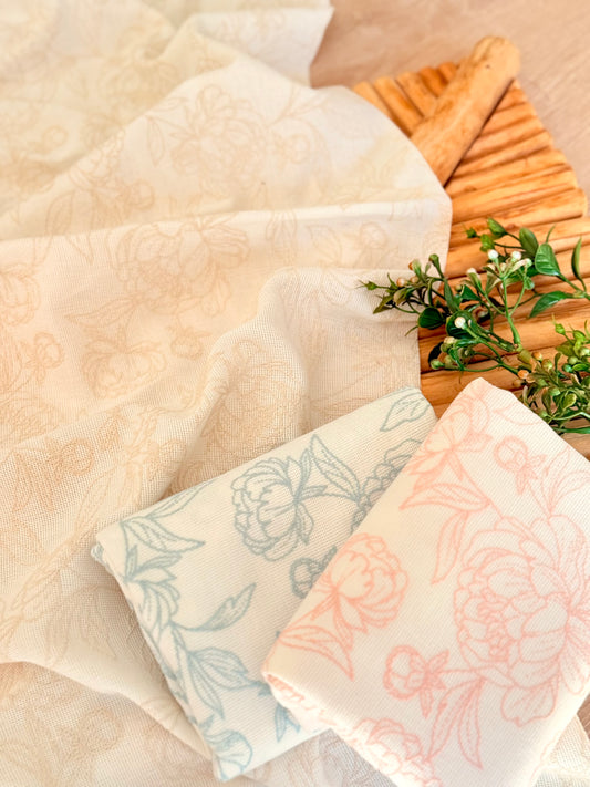 Artisanal Printed Linen Pastel Petals