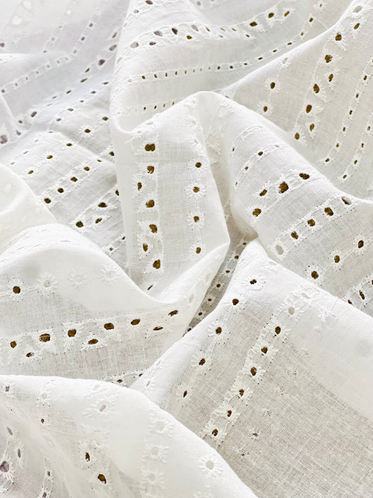 Embroidered Cotton White 13