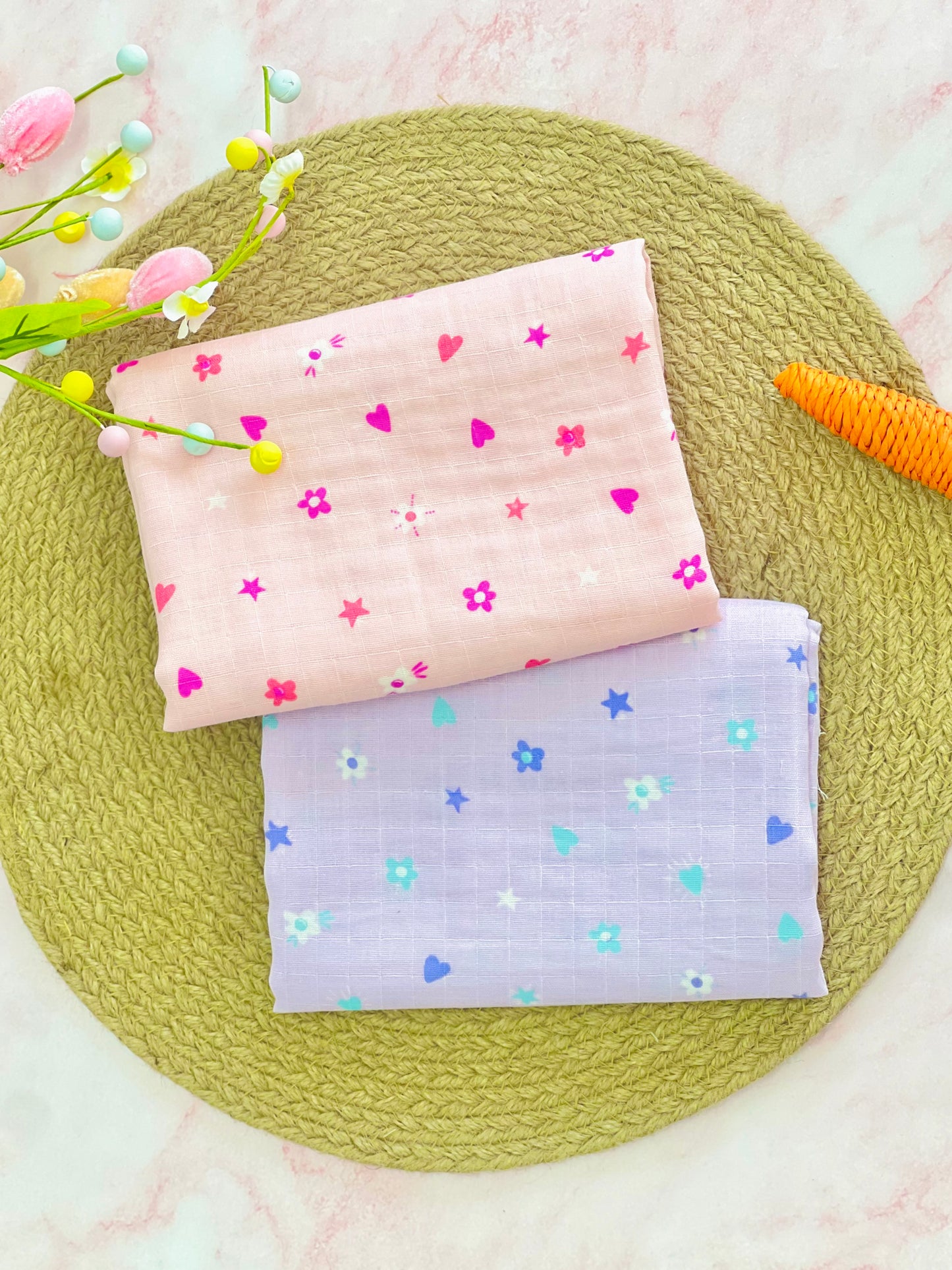 Muselina Hearts & Flowers