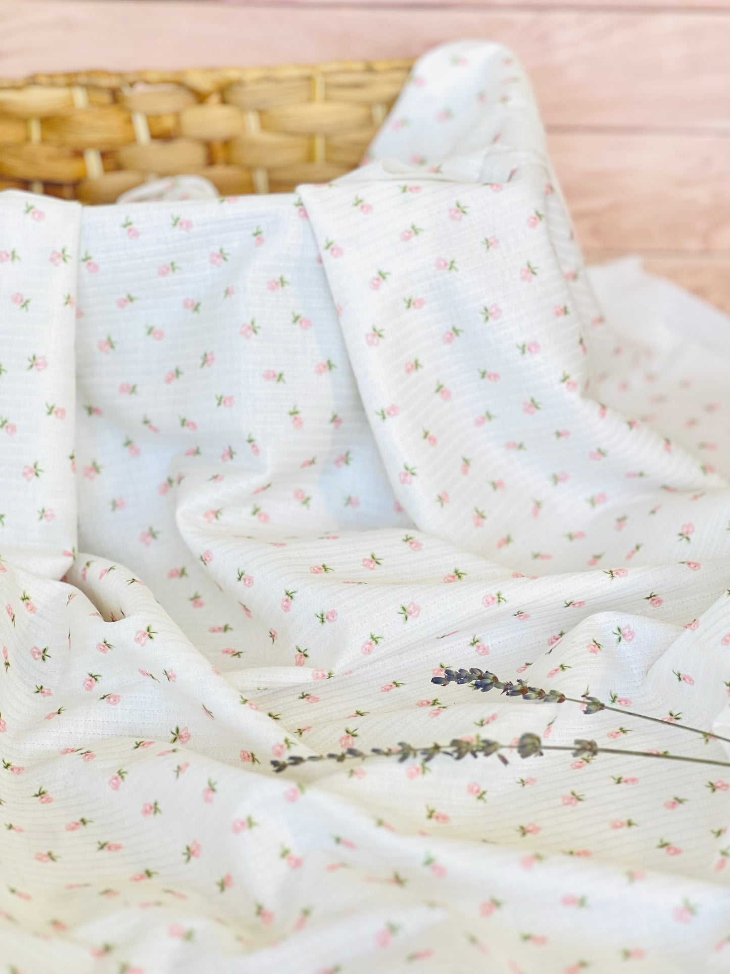 Printed Cotton Jersey Stripes Roses