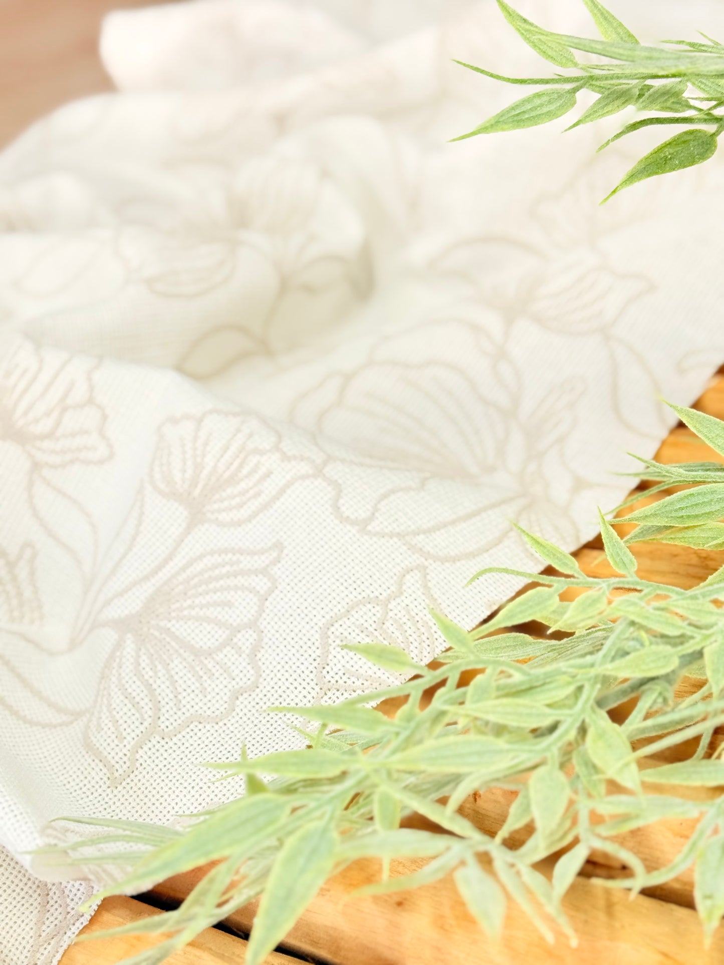 Artisanal Printed Linen Ocean Bloom