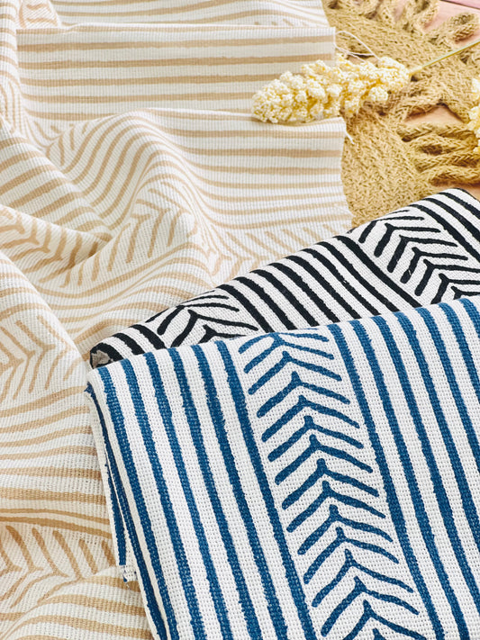 Artisanal Printed Linen Arrows