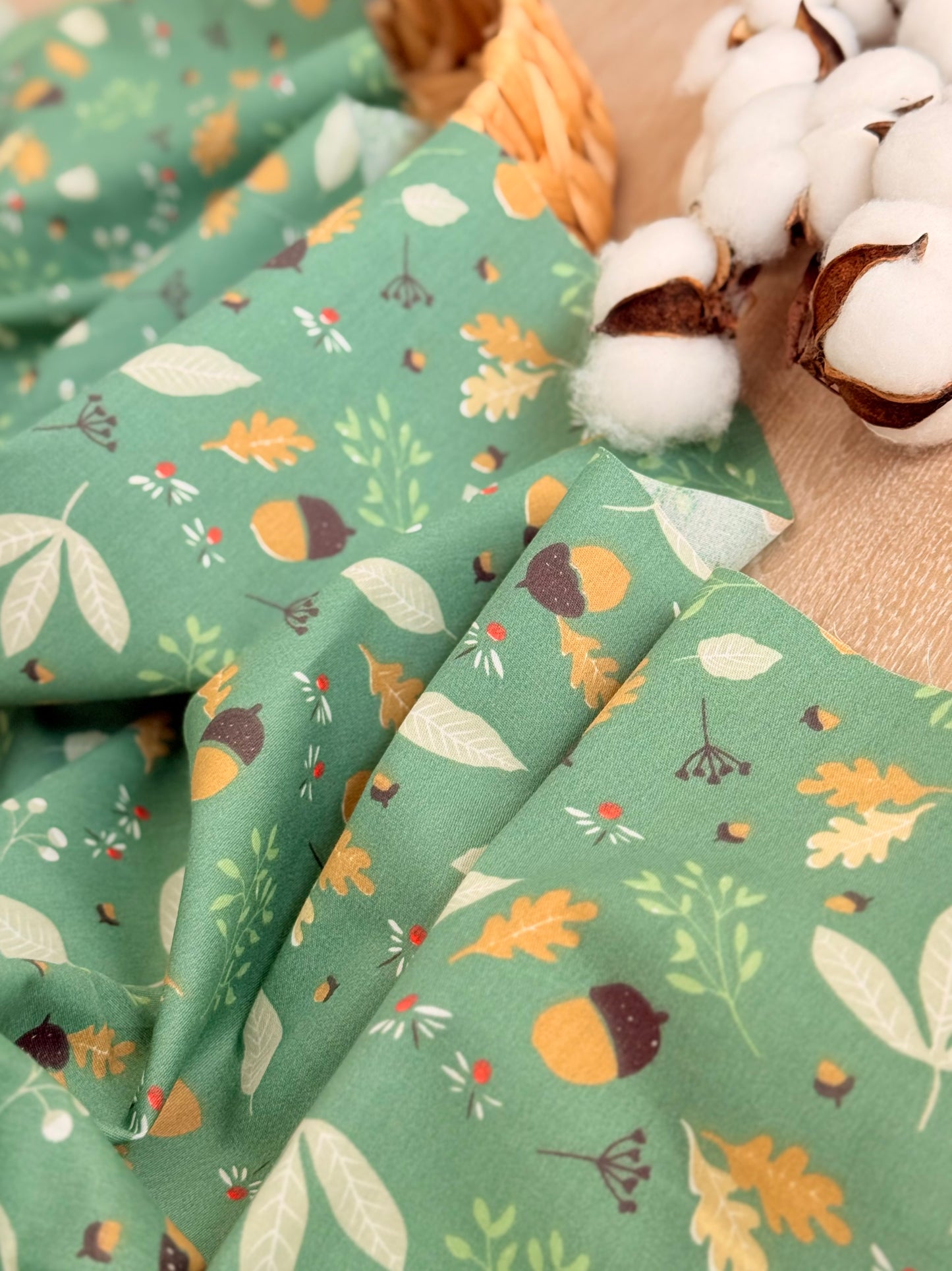 Cotton Twill Autumn Acorns