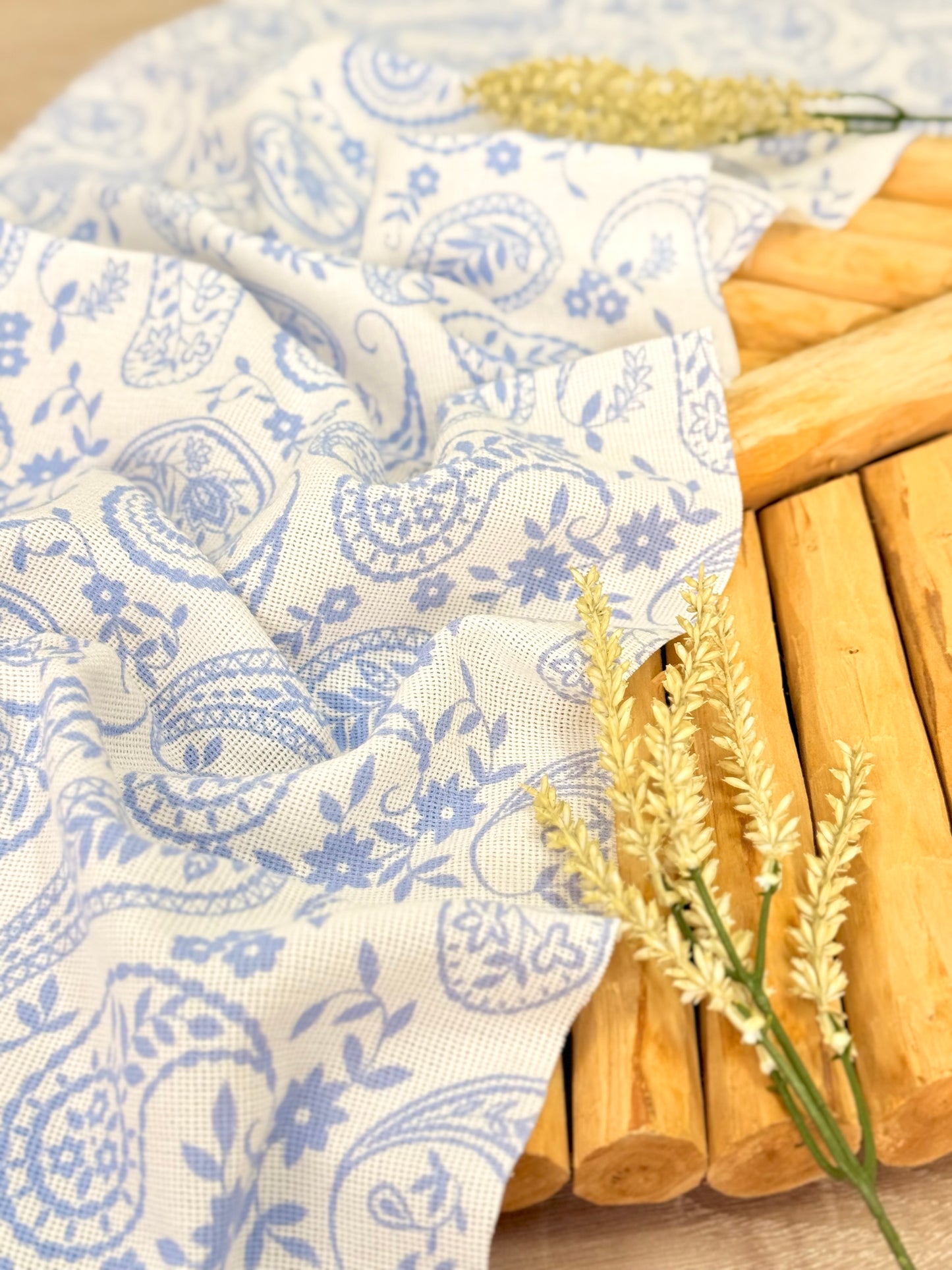 Artisanal Printed Linen Rustic Whispers