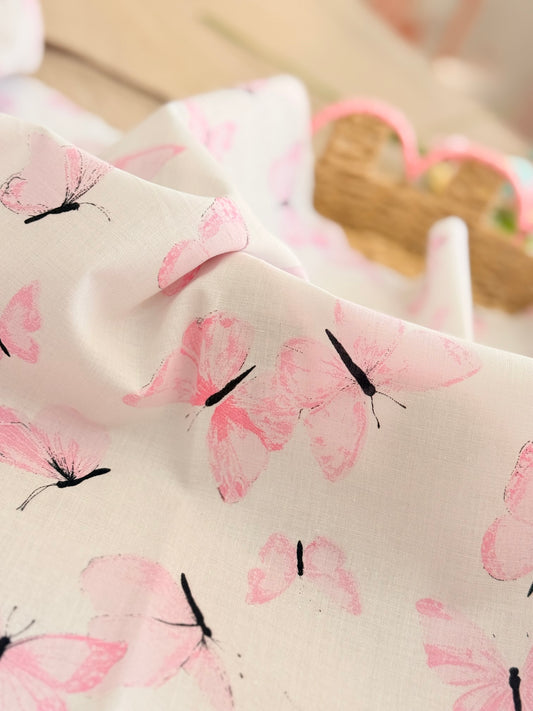 Printed Cotton Blush Butterflies