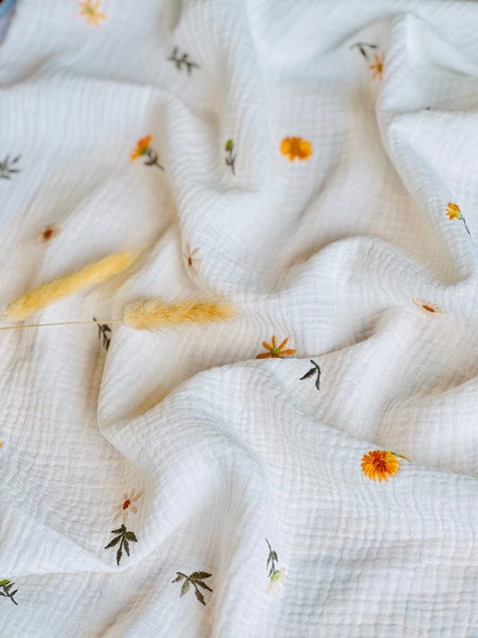 Muselina Bordada Auttumn Flowers