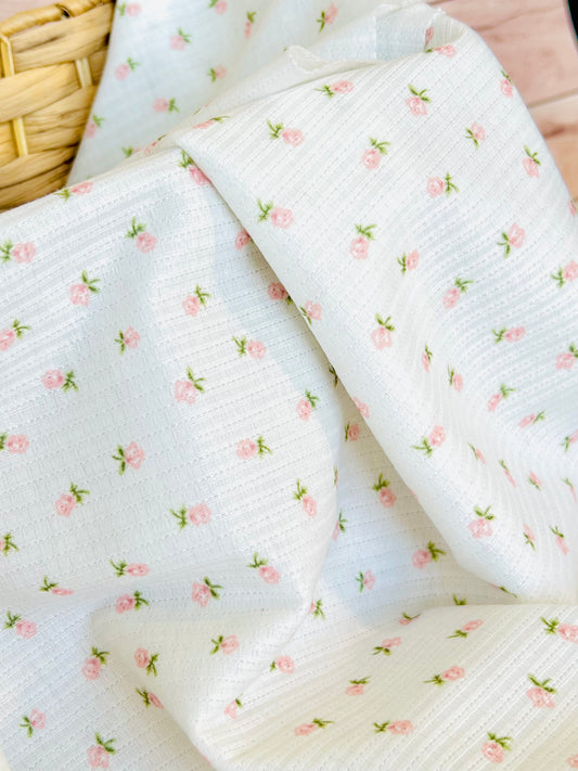 Printed Cotton Jersey Stripes Roses