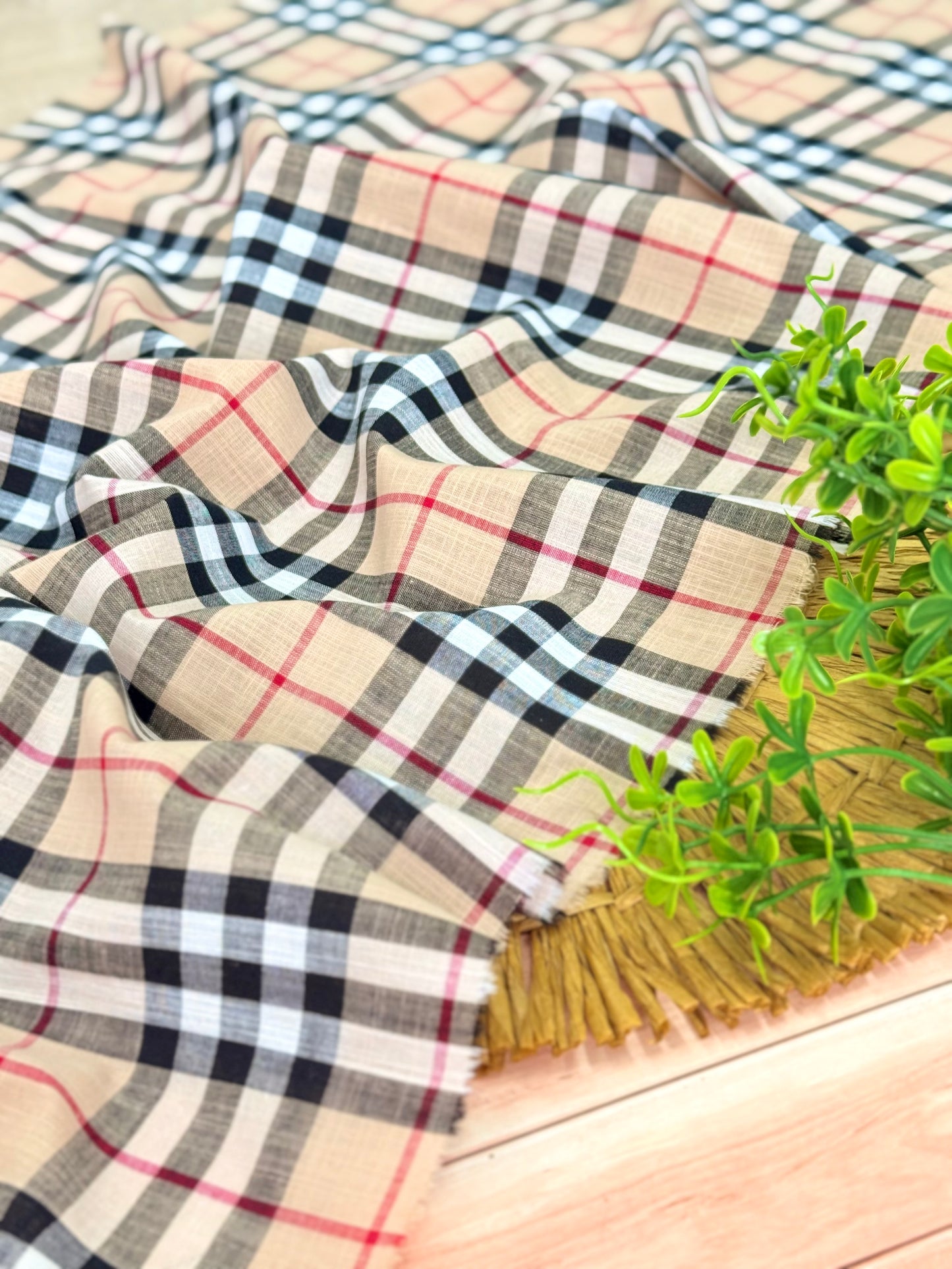 Printed Linen Checks 07