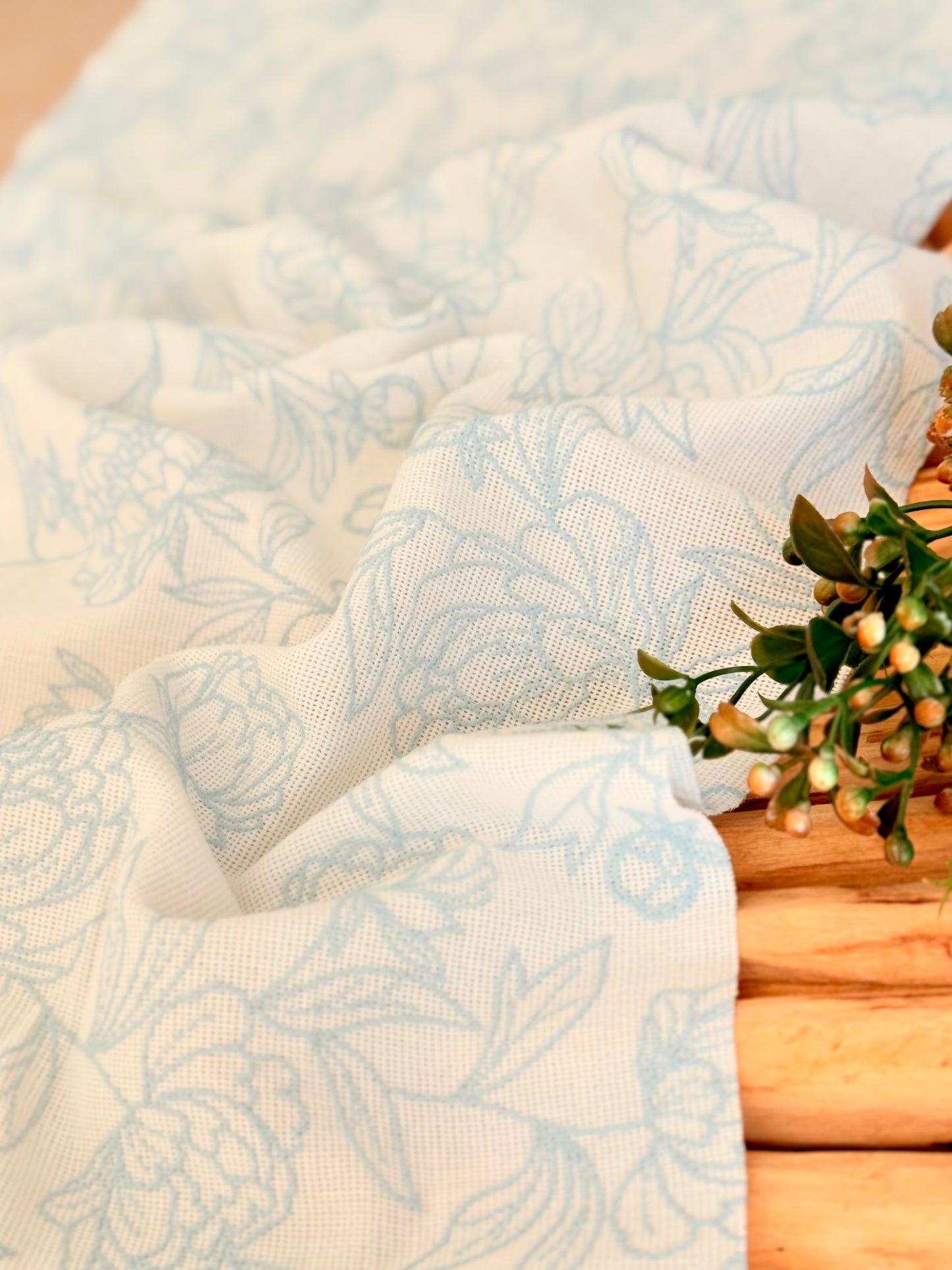 Artisanal Printed Linen Pastel Petals