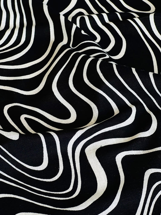 Printed Linen Life in Black